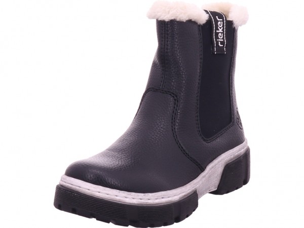 Rieker HWK Damen Stiefel Damen Winter Stiefel Boots Stiefelette warm zum schlüpfen schwarz X8688-01